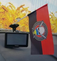 Автомобільний прапорець Народжені вбивати за Україну (червоно-чорний)