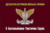 Прапор 5 БТГР з новою емблемою ДШВ
