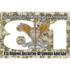 Прапор 81 ОАЕМБр ДШВ піксель з емблемою ДШВ