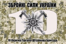 Прапор 10 Окрема Гірсько-Штурмова Бригада Збройні Сили України (піксель)