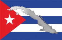 Прапор Куби з мапою Острова Свободи