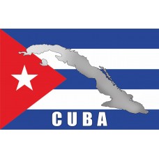 Прапор Куби з мапою та написом