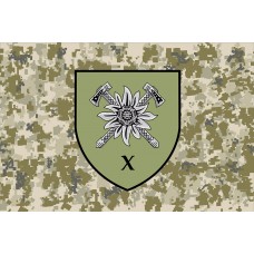 Прапор 10 окрема гірсько-штурмова бригада Новий знак (піксель)