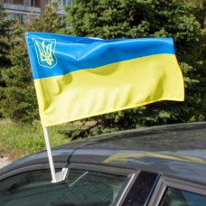 Автомобільний прапорець України з малим тризубом
