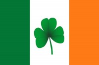 Прапор Ірландії з листком конюшини (клевера)