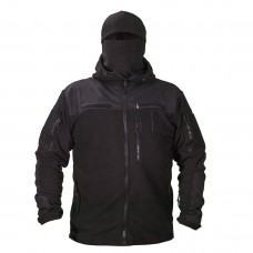 Флисовая куртка с капюшоном 6 карманов черная 