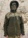 Флисовая куртка с капюшоном олива с накладками пиксель 