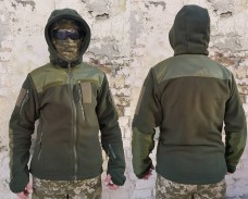 Купить Флисовая куртка с капюшоном Олива 6 карманов в интернет-магазине Каптерка в Киеве и Украине