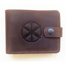 Шкіряний гаманець ППО ЗСУ (коричневий)