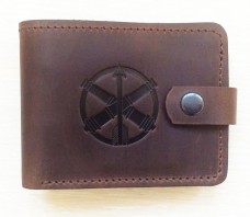 Шкіряний гаманець ППО ЗСУ (коричневий)
