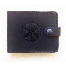 Шкіряний гаманець ППО ЗСУ (чорний) 