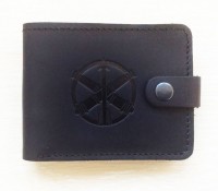 Шкіряний гаманець ППО ЗСУ (чорний) 