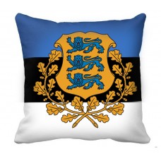 Декоративна подушка прапор Естонії з гербом