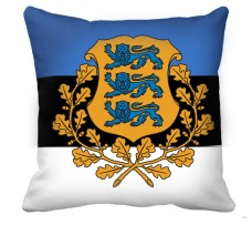 Купить Декоративна подушка прапор Естонії з гербом в интернет-магазине Каптерка в Киеве и Украине