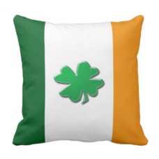 Декоративна подушка прапор Ірландії з листом конюшини