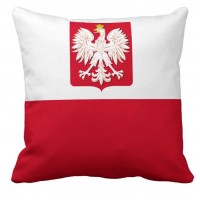 Декоративна подушка прапор Польщі з гербом