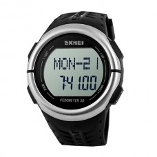 Часы спортивные Skmei 1058 PEDOMETЕR 3D с шагомером и пульсометром Черные
