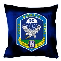 Декоративна подушка 95 Бригада (темно-синя старий знак)