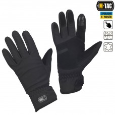Зимові рукавички софтшелл M-Tac WINTER TACTICAL WATERPROOF чорні Накладка Touch Screen 