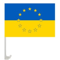 Автомобільний прапорець Україна в Євросоюзі