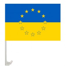 Купить Автомобільний прапорець Україна в Євросоюзі в интернет-магазине Каптерка в Киеве и Украине