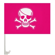 Автомобільний прапорець піратський рожевий