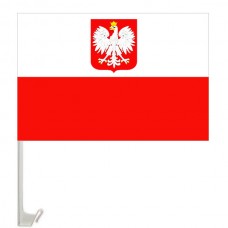 Автомобільний прапорець Польща з гербом