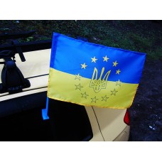 Автомобільний прапорець Україна в Євросоюзі