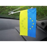 Украина - Евросоюз символический флажок в авто