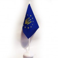 Настільний прапорець Україна в Євросоюзі