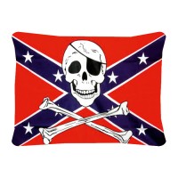 Декоративна подушка прапор Конфедерації з черепом