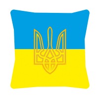 Декоративна подушка прапор України з Тризубом (жовтий)