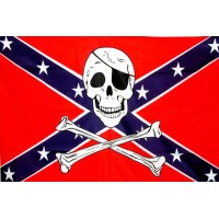 Настільний прапорець Конфедерації з черепом