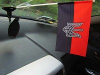 Автомобільний прапорець червоно-чорний з тризубом