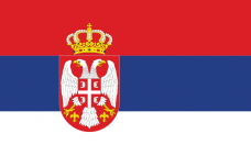 Купить Прапор Сербії з гербом в интернет-магазине Каптерка в Киеве и Украине
