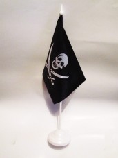 Купить Настільний прапорецьНастільний піратський прапорець з пластиковою підставкою в интернет-магазине Каптерка в Киеве и Украине