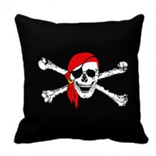 Декоративна подушка Піратський череп в червоній бандані 