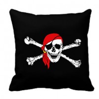 Декоративна подушка Піратський череп в червоній бандані 
