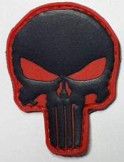 PVC патч Череп - Punisher Patch (чорно-червоний)