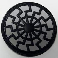 Нашивка Черное Солнце PVC черно-серая