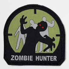Резиновый шеврон Zombie Hunter черный - зеленый