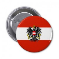 Значок флаг Австрии с гербом