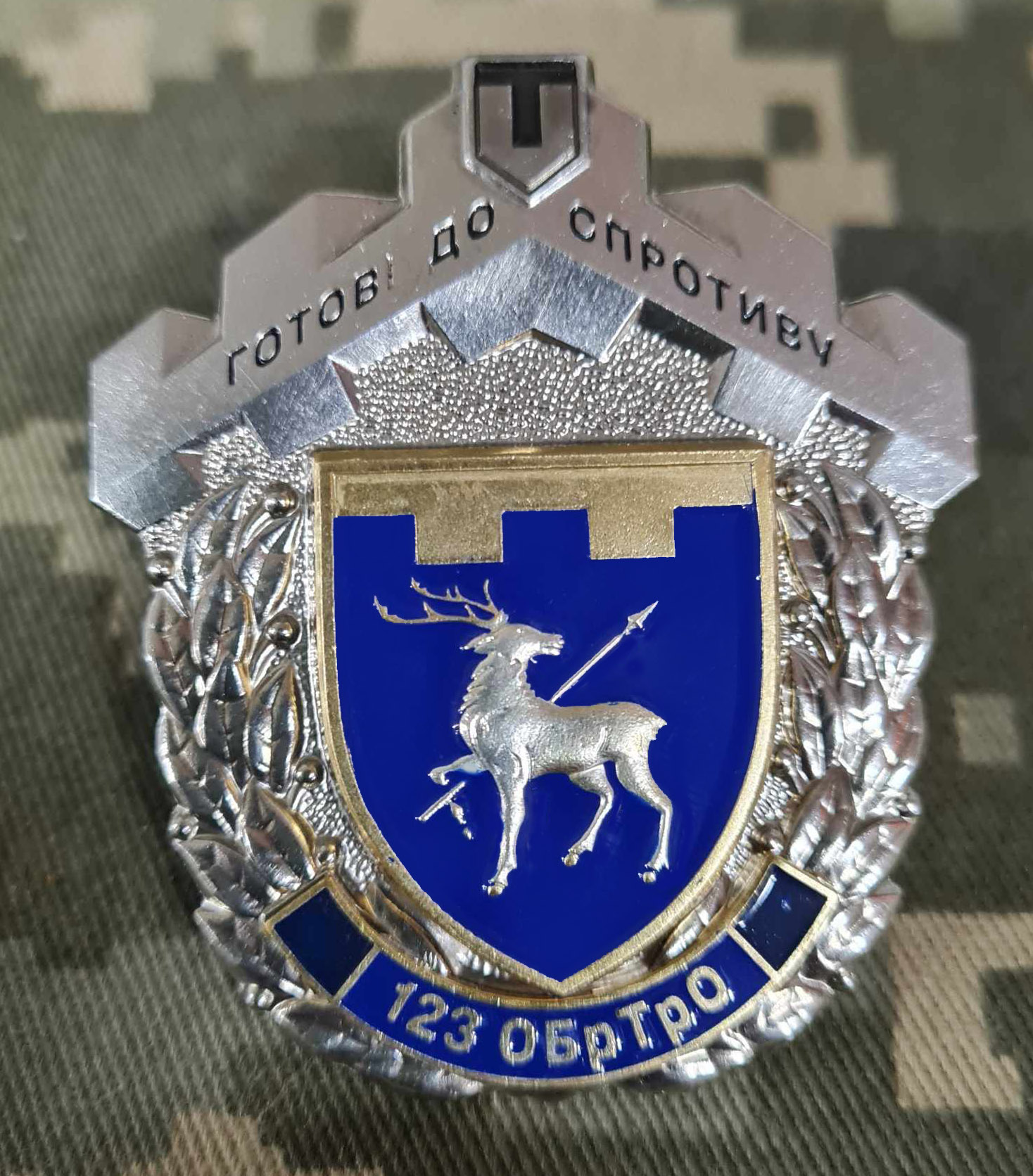 Знак з шевроном 123 ОБ ТРО Миколаївська область девіз Тероборони Готові ...