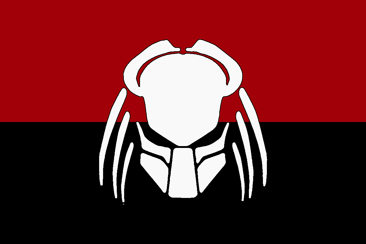 червоно-чорний варіант прапору з знаком Хижак Predator